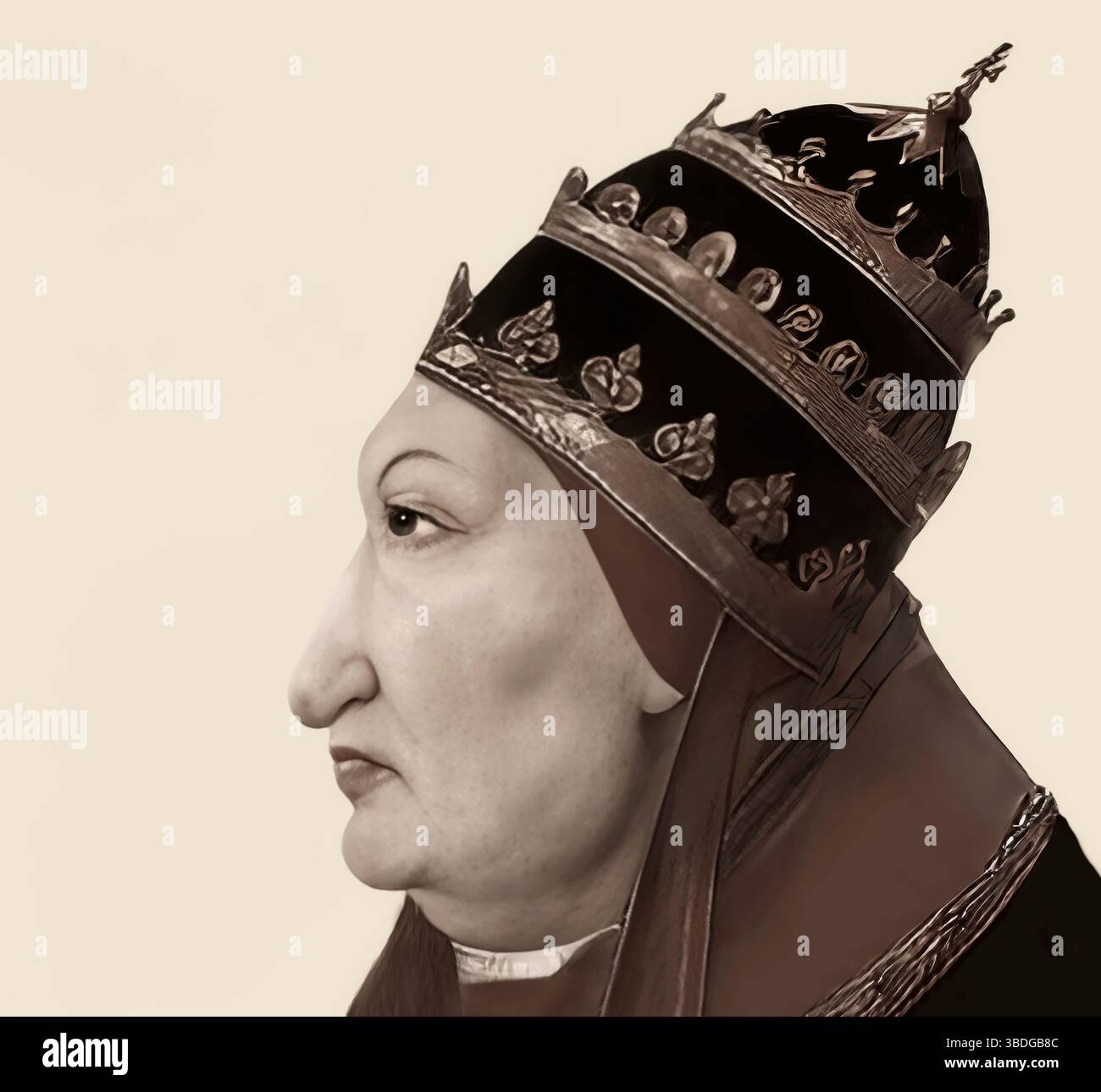 Le pape Alexandre VI, Alessandro VI, Alexandre VI, Alejandro VI, né Roderic Llançol i de Borja, c. 1431 – 1503, souverain des États pontificaux de 1492 jusqu'à sa mort en 1503, édité numériquement d'après une peinture Banque D'Images