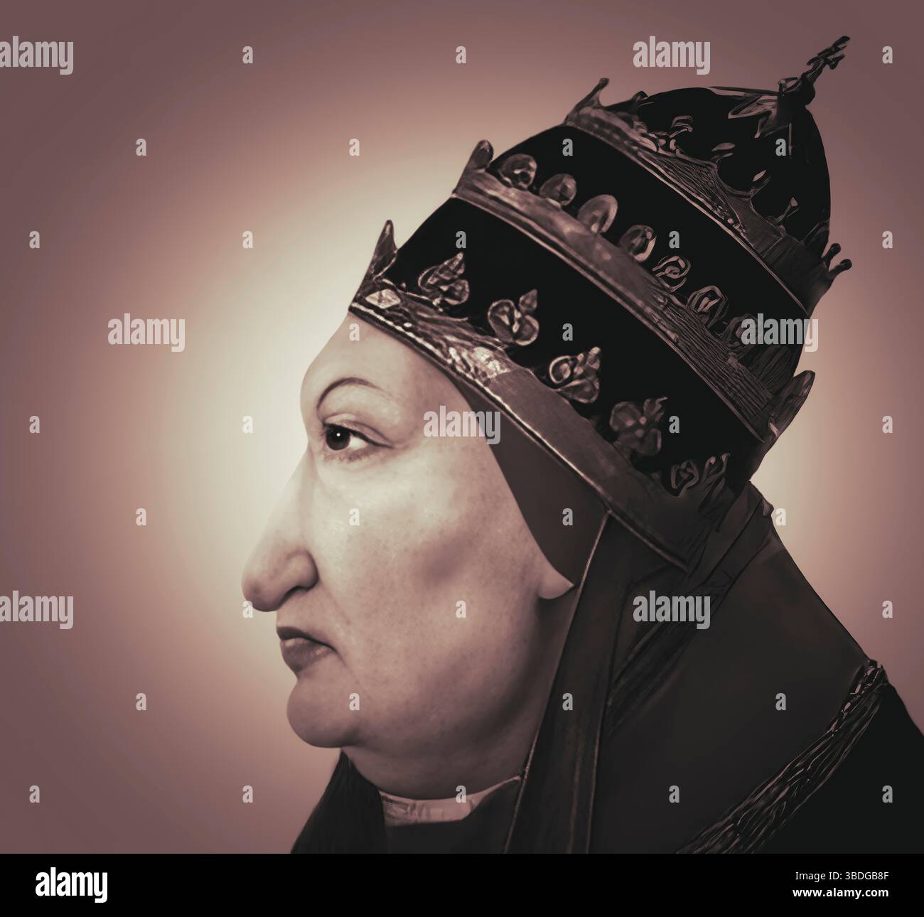 Le pape Alexandre VI, Alessandro VI, Alexandre VI, Alejandro VI, né Roderic Llançol i de Borja, c. 1431 – 1503, souverain des États pontificaux de 1492 jusqu'à sa mort en 1503, édité numériquement d'après une peinture Banque D'Images