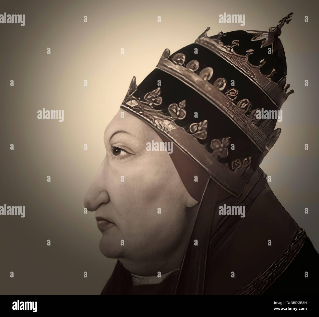 Le pape Alexandre VI, Alessandro VI, Alexandre VI, Alejandro VI, né Roderic Llançol i de Borja, c. 1431 – 1503, souverain des États pontificaux de 1492 jusqu'à sa mort en 1503, édité numériquement d'après une peinture Banque D'Images