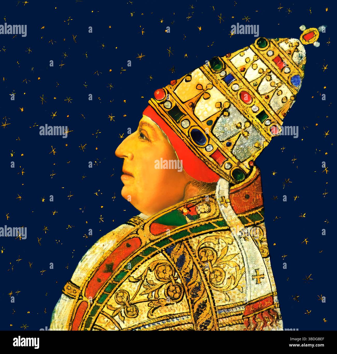 Le pape Alexandre VI, Alessandro VI, Alexandre VI, Alejandro VI, né Roderic Llançol i de Borja, c. 1431 – 1503, souverain des États pontificaux de 1492 jusqu'à sa mort en 1503, édité numériquement d'après une peinture Banque D'Images