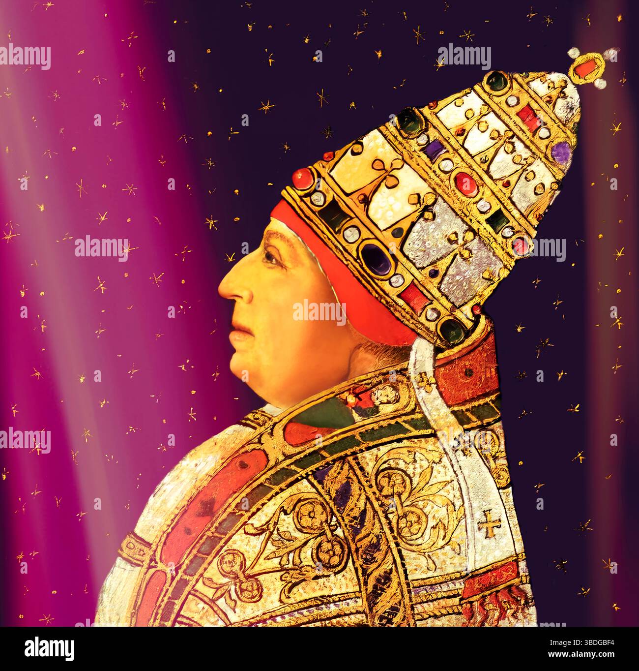 Le pape Alexandre VI, Alessandro VI, Alexandre VI, Alejandro VI, né Roderic Llançol i de Borja, c. 1431 – 1503, souverain des États pontificaux de 1492 jusqu'à sa mort en 1503, édité numériquement d'après une peinture Banque D'Images