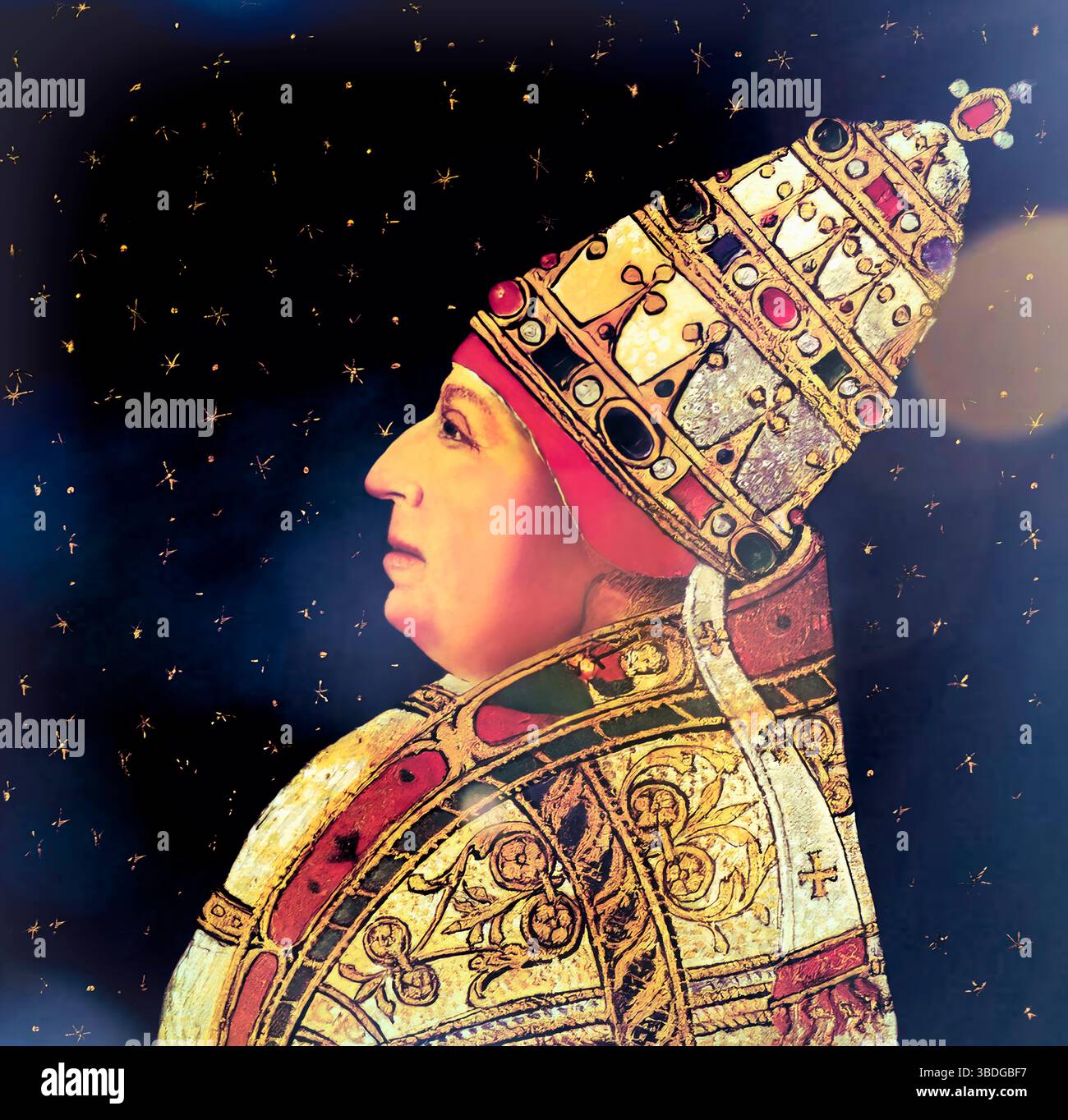 Le pape Alexandre VI, Alessandro VI, Alexandre VI, Alejandro VI, né Roderic Llançol i de Borja, c. 1431 – 1503, souverain des États pontificaux de 1492 jusqu'à sa mort en 1503, édité numériquement d'après une peinture Banque D'Images