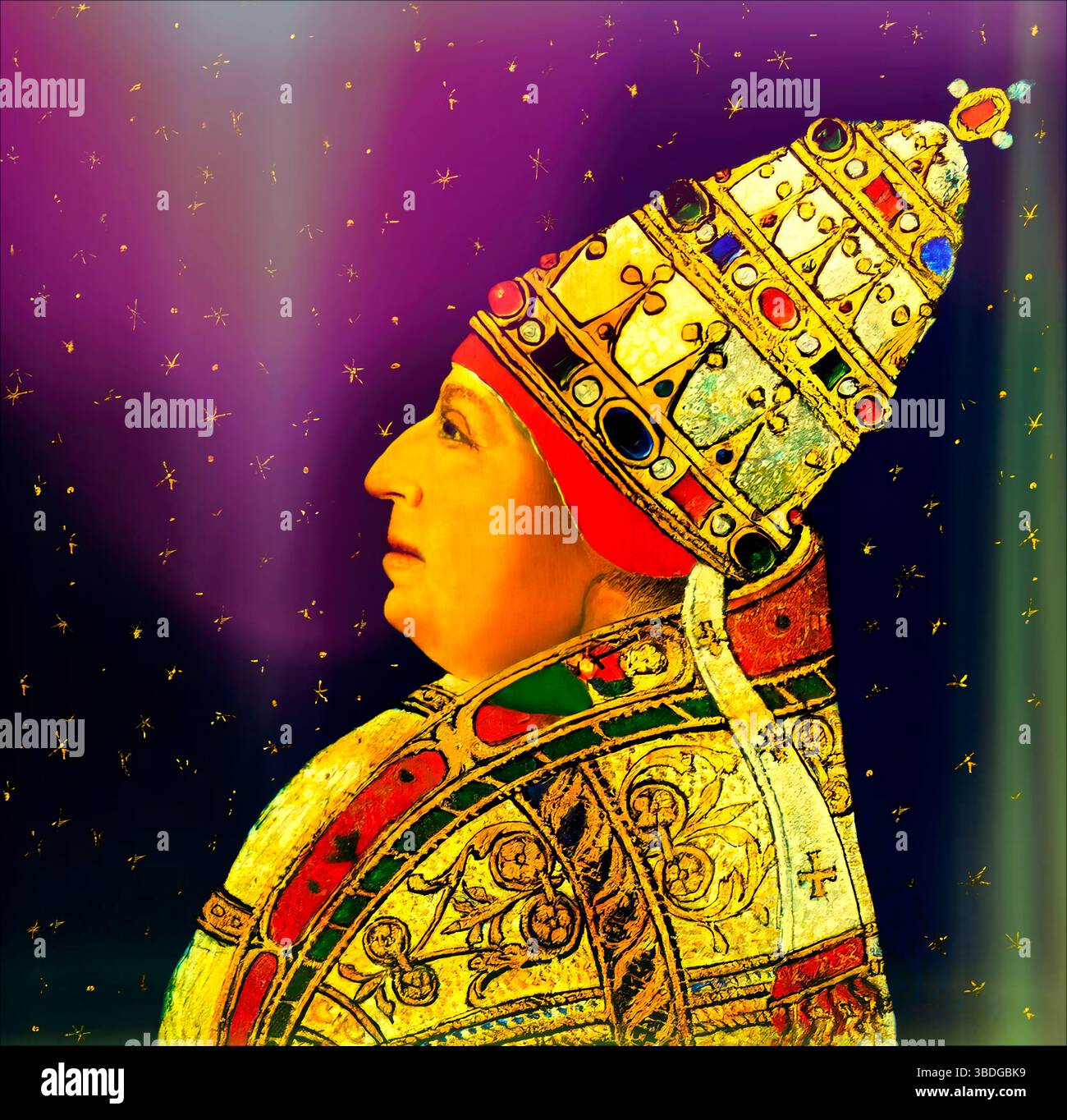 Le pape Alexandre VI, Alessandro VI, Alexandre VI, Alejandro VI, né Roderic Llançol i de Borja, c. 1431 – 1503, souverain des États pontificaux de 1492 jusqu'à sa mort en 1503, édité numériquement d'après une peinture Banque D'Images