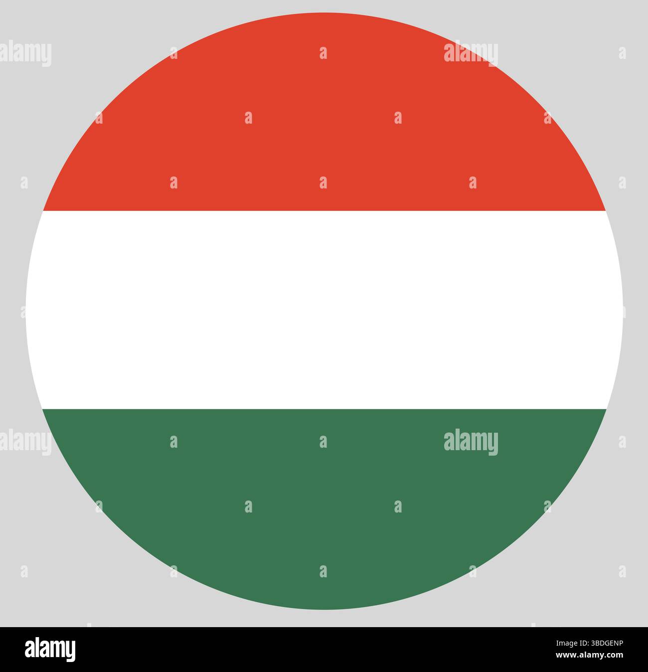 Drapeau de la Hongrie en cercle. Drapeau hongrois en forme. Banque D'Images