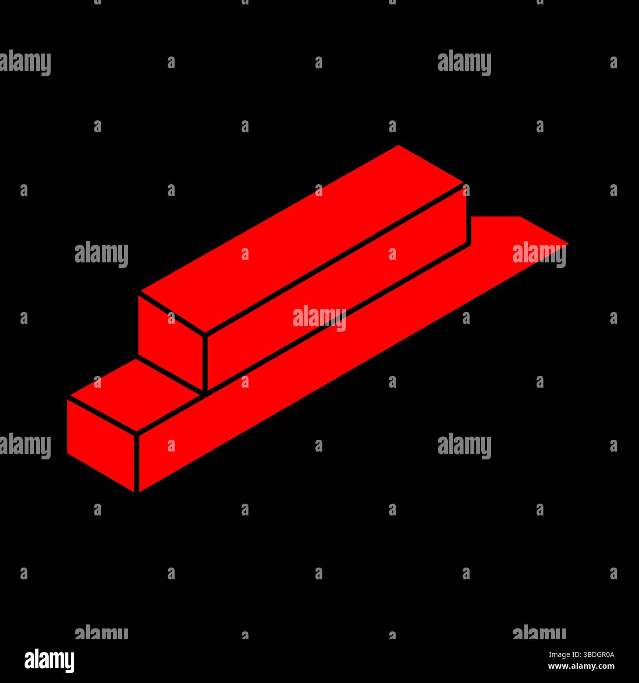 Illusion d'optique. Formes impossibles. Figure de géométrie sacrée. Objet géométrique éternel abstrait. Logo de contour sans fin impossible. Art optique Illustration de Vecteur