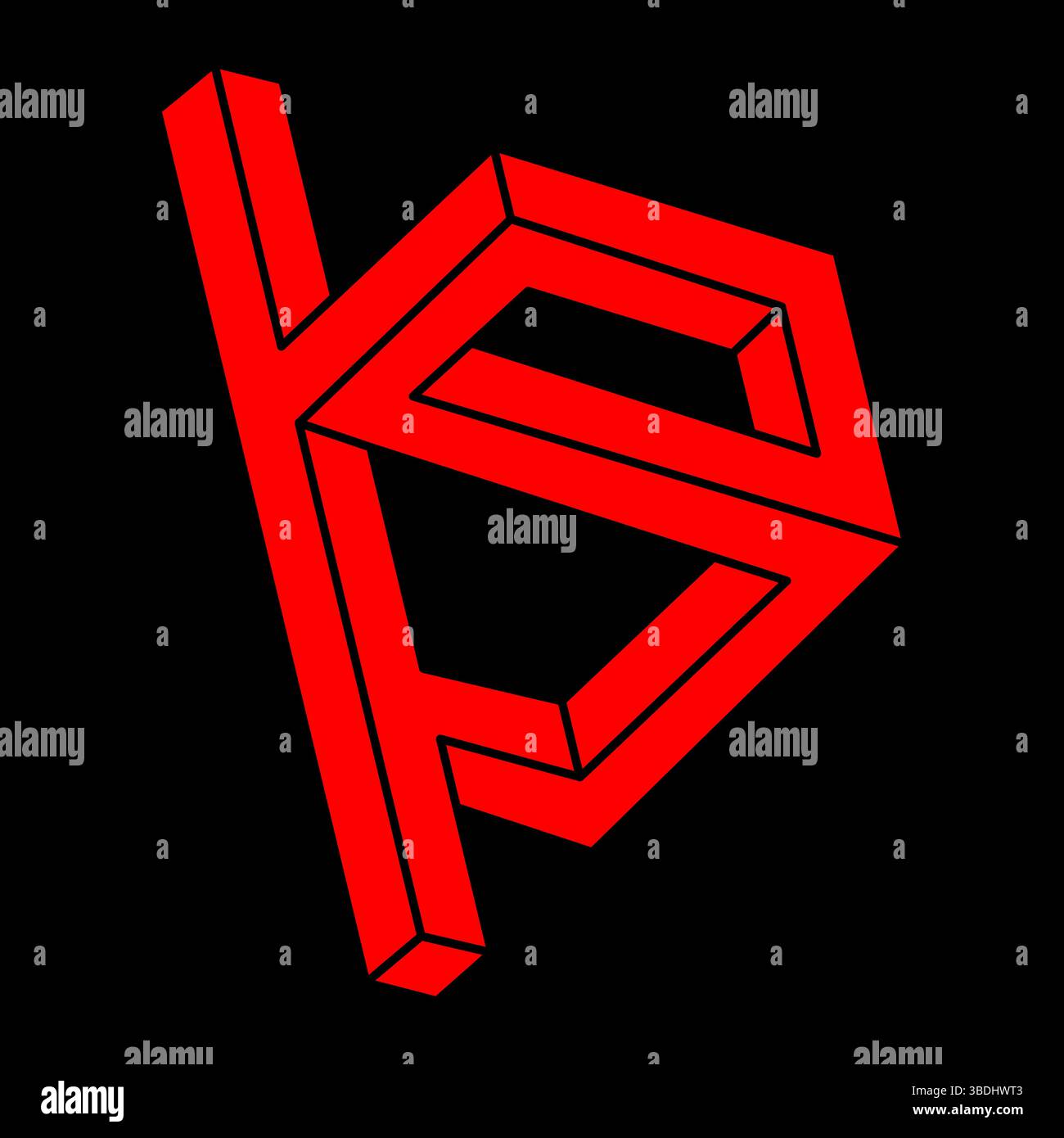 Formes impossibles. Figures de géométrie sacrée. Logo illusion d'optique. Objet géométrique éternel abstrait. Impossible contour sans fin. Op Impossible Illustration de Vecteur