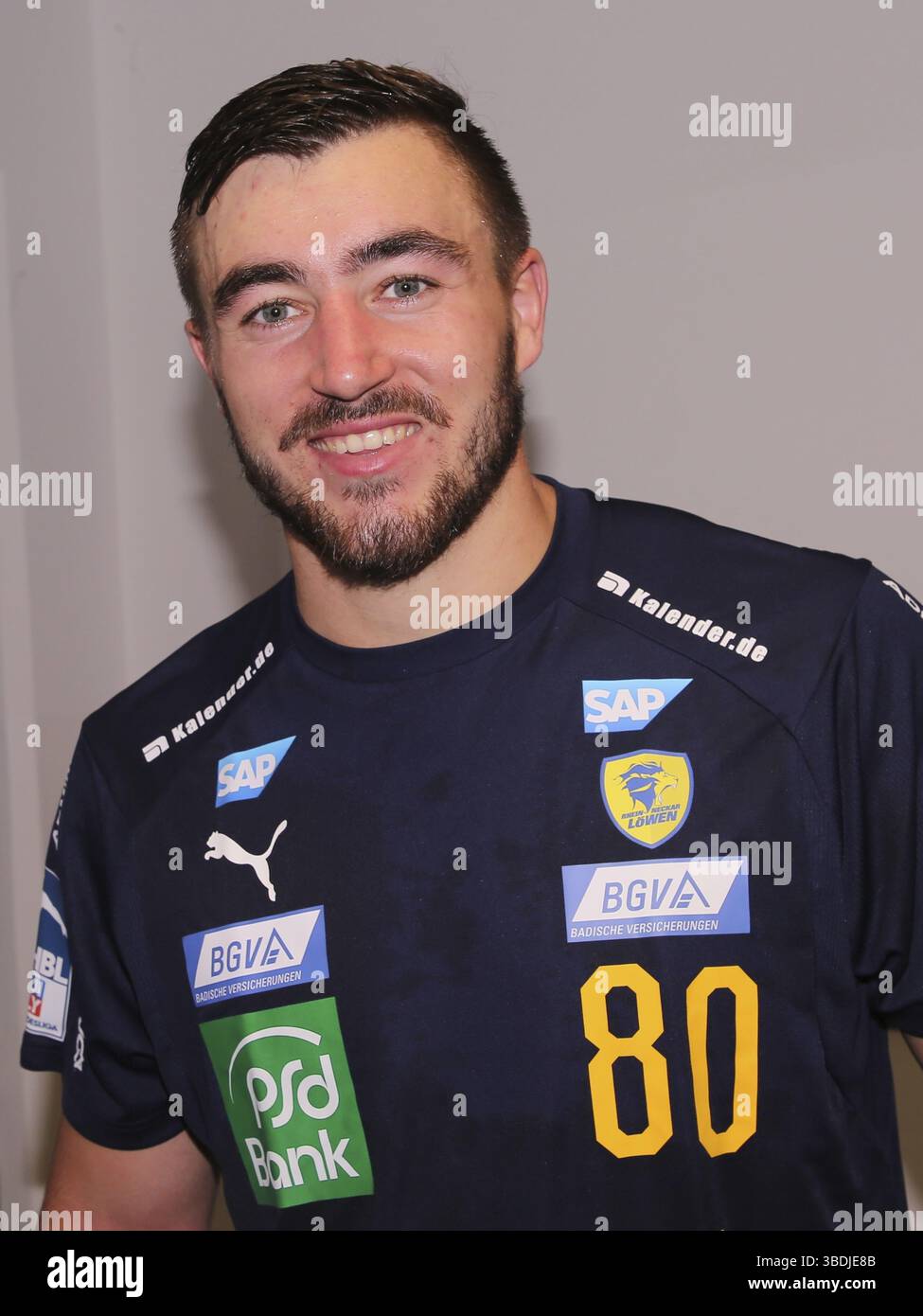 Joueur allemand de handball Jannik Kohlbacher Rhein-Neckar Loewen HBL Liqui Moly Handball-Bundesliga saison 2019-20 6e journée SC Magdeburg, Rhein-Neckar Banque D'Images