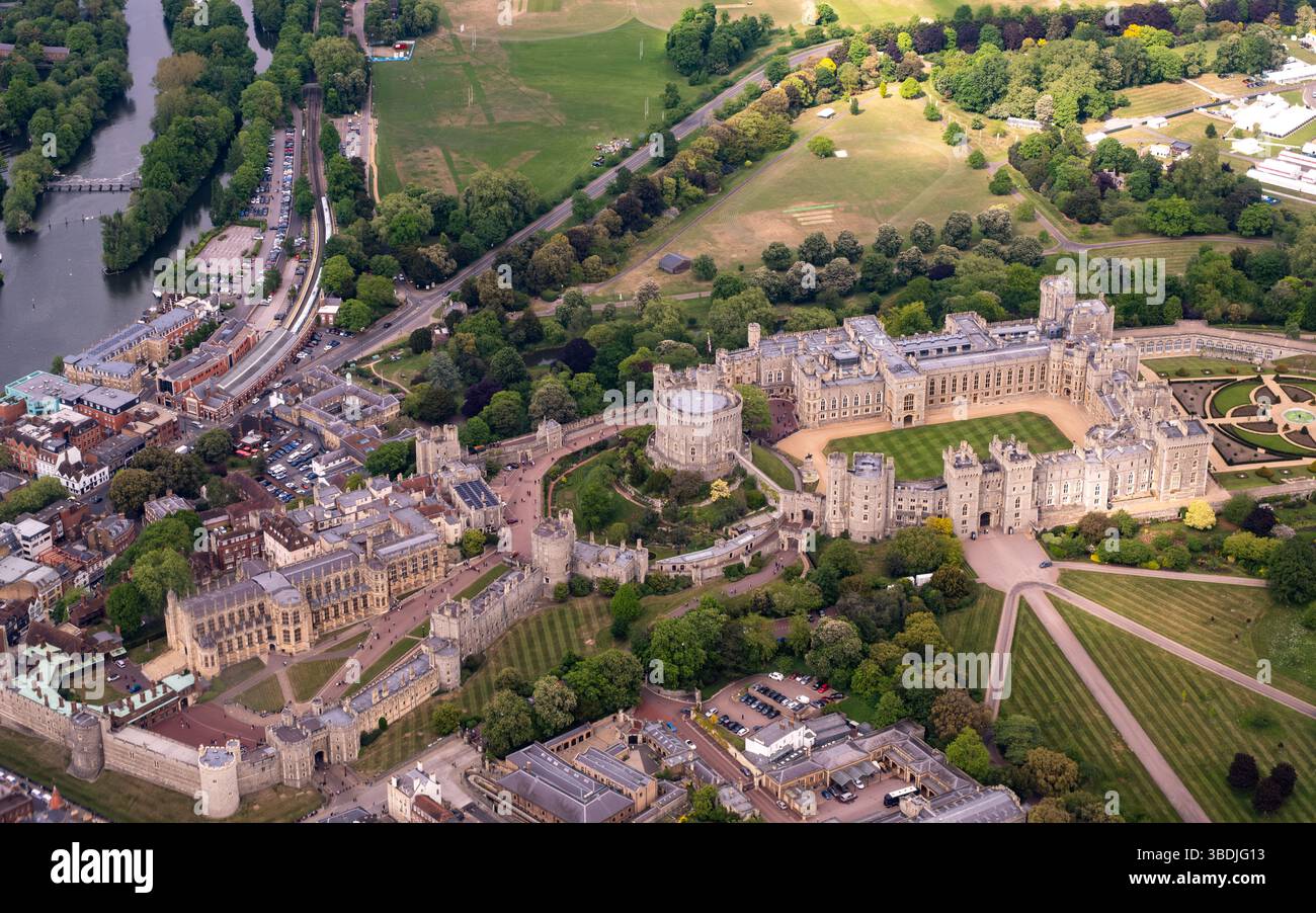 Vue aérienne du château de Windsor Banque D'Images