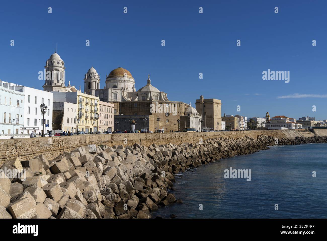Cadix, Espagne - 16 janvier 2021 : vue panoramique sur le centre historique de Cadix Banque D'Images