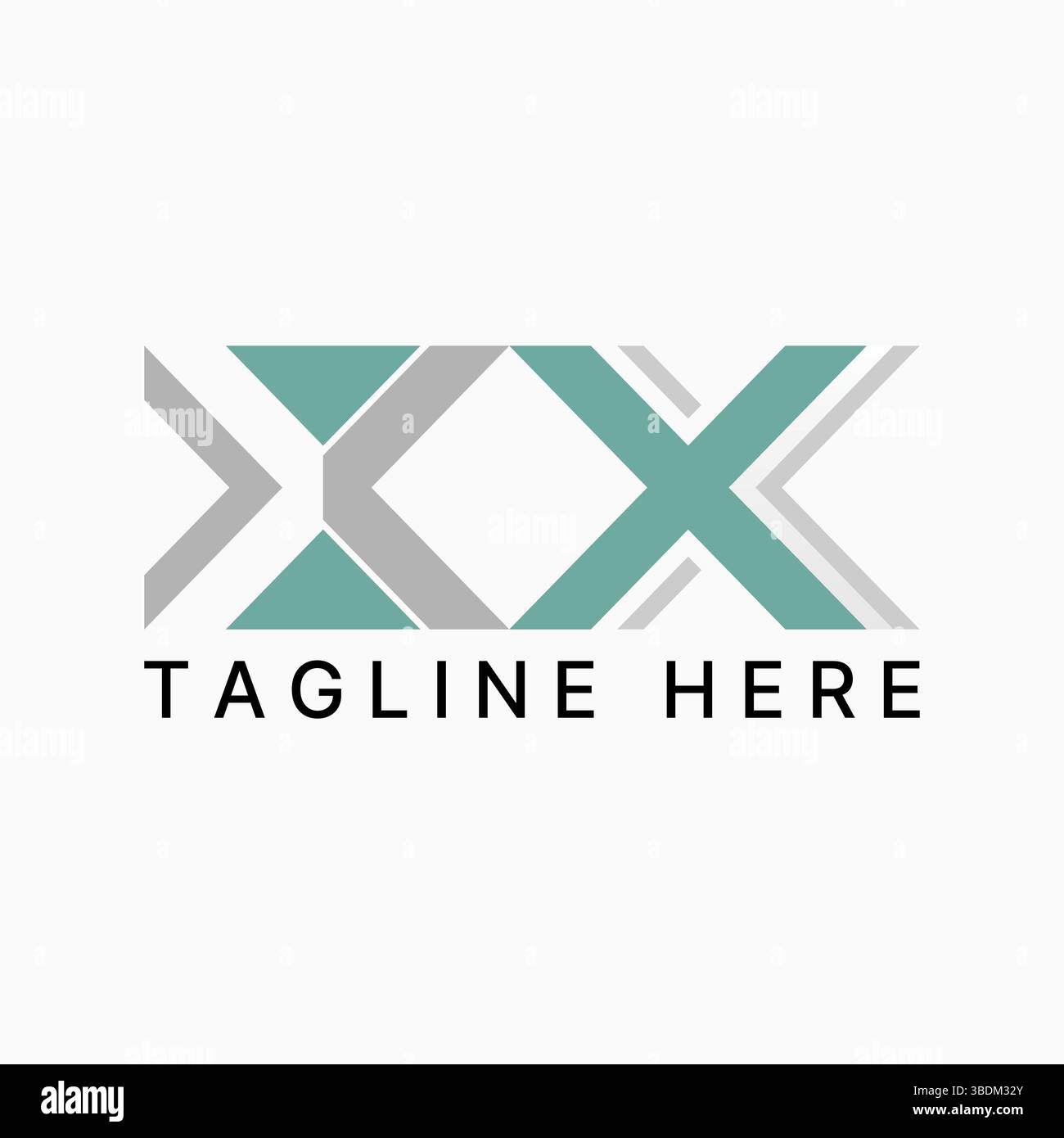 Conception de logo concept graphique créatif premium vecteur image stock top vendre initial X négatif espace 3D ombre refléter perspective art géométrique infini Illustration de Vecteur