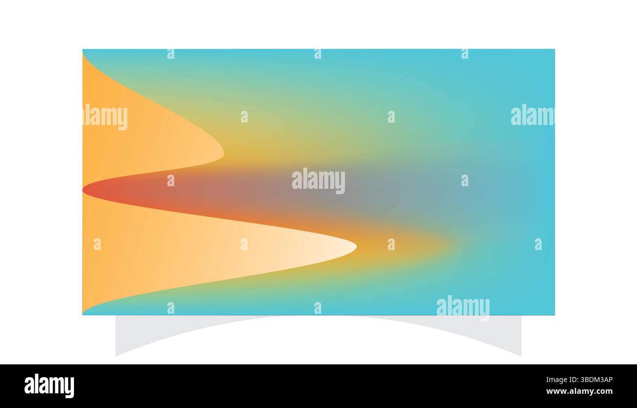 Design abstrait avec dégradé fluide et formes courbes dans des tons de couleurs chauds et froids. Illustration de Vecteur