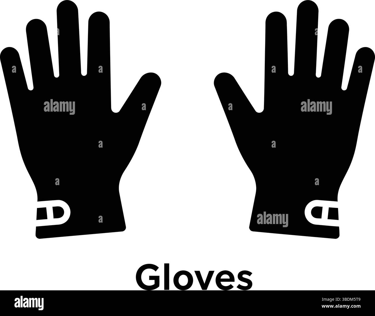 Silhouette de gants avec conception de boucle – concept de vêtements à main minimaliste Illustration de Vecteur