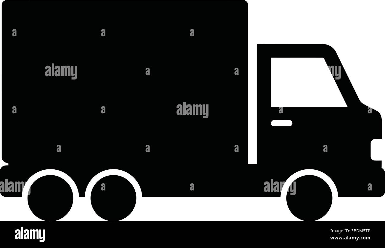Silhouette d'un camion de livraison en mouvement Illustration de Vecteur