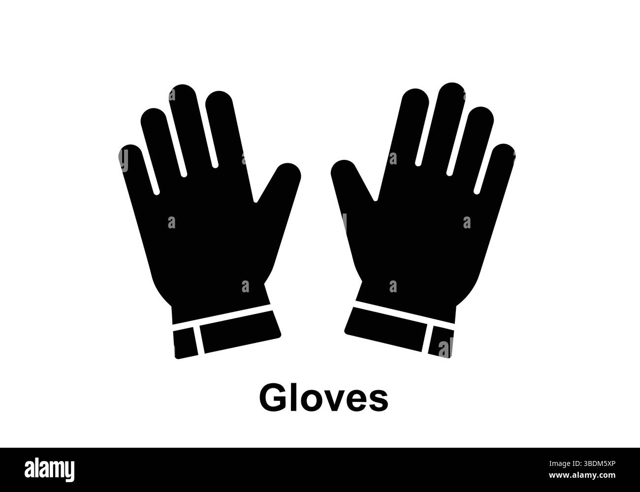 Silhouette de gants avec conception de boucle – concept de vêtements à main minimaliste Illustration de Vecteur