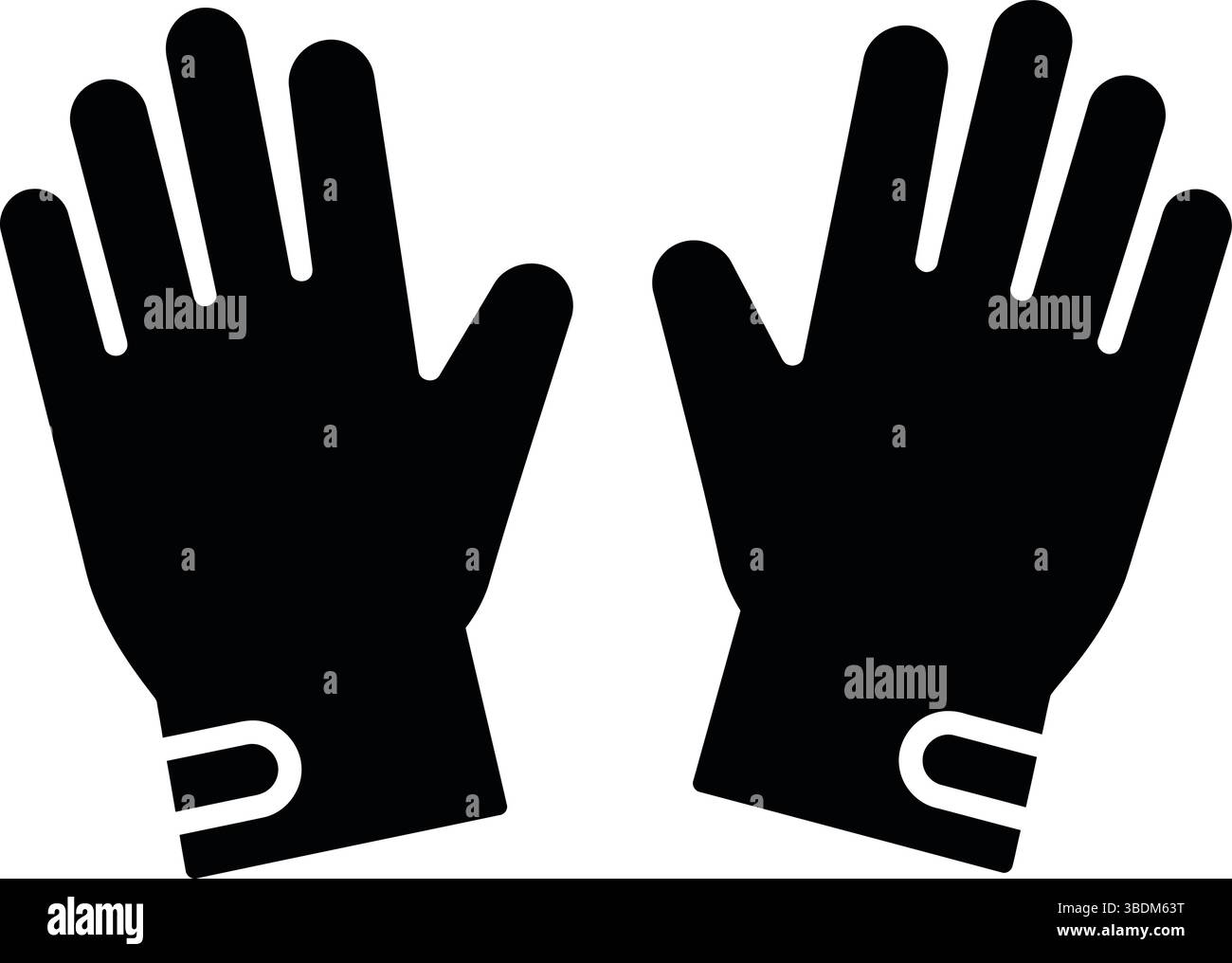 Silhouette de gants avec conception de boucle – concept de vêtements à main minimaliste Illustration de Vecteur
