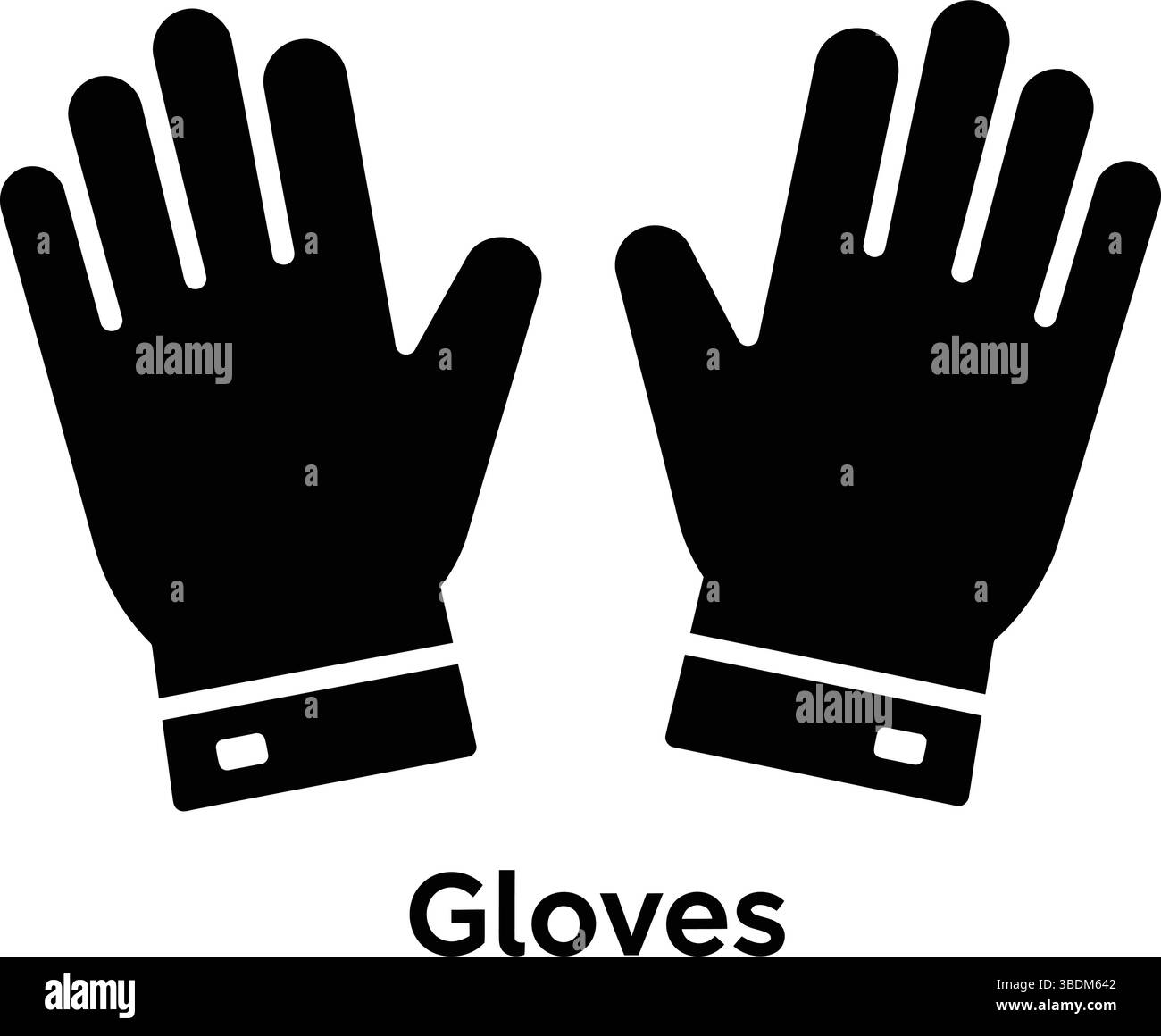 Silhouette de gants avec conception de boucle – concept de vêtements à main minimaliste Illustration de Vecteur