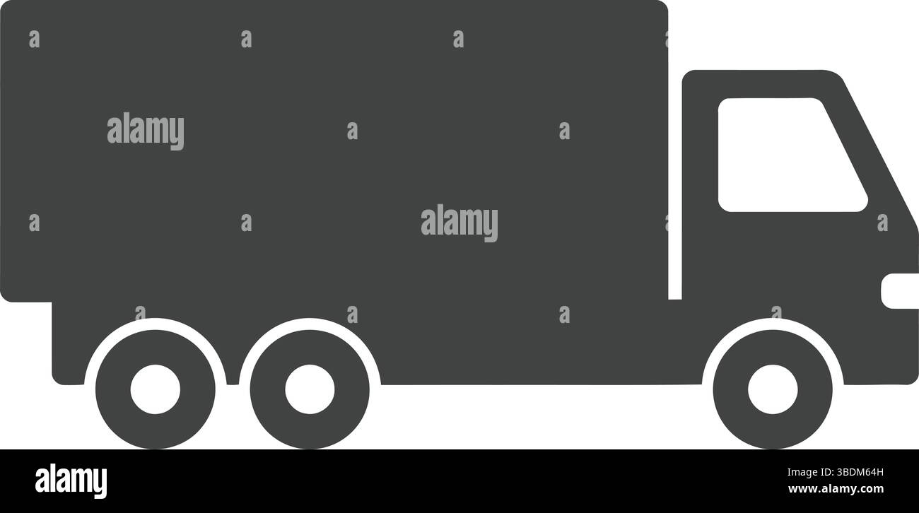 Silhouette d'un camion de livraison en mouvement Illustration de Vecteur