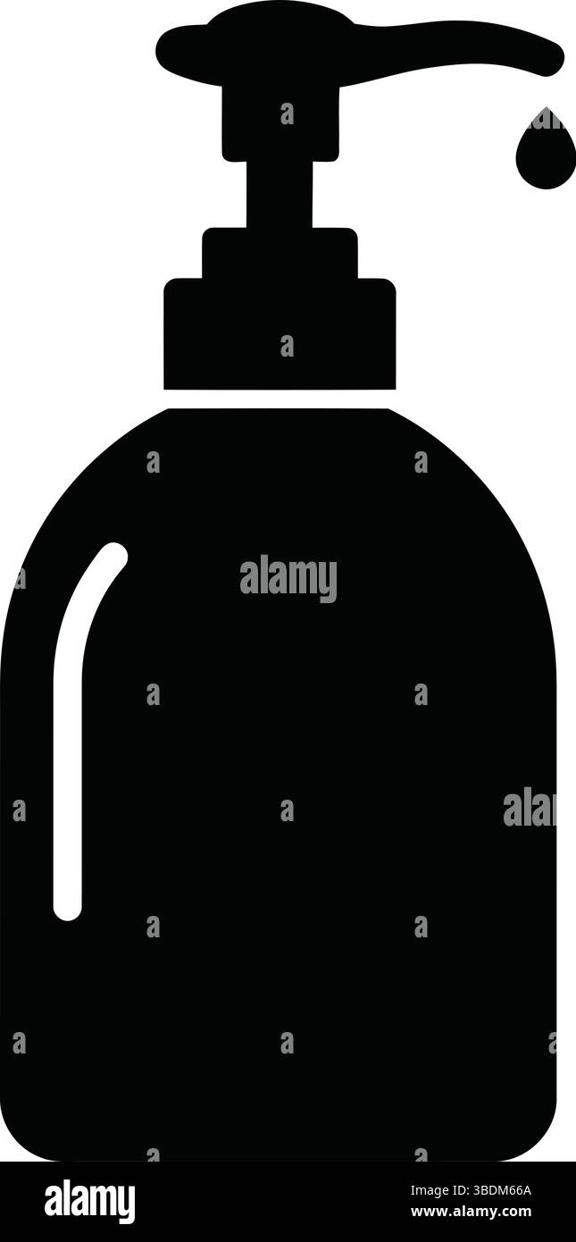 Silhouette de distributeur de savon liquide sur fond blanc Illustration de Vecteur