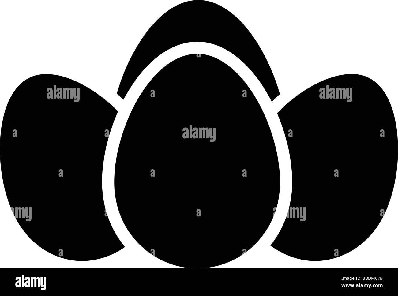 Silhouette d'un carton d'oeufs avec six oeufs dans une composition minimaliste Illustration de Vecteur