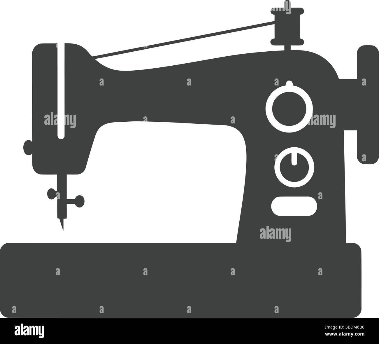 Silhouette d'une machine à coudre Vintage Illustration de Vecteur