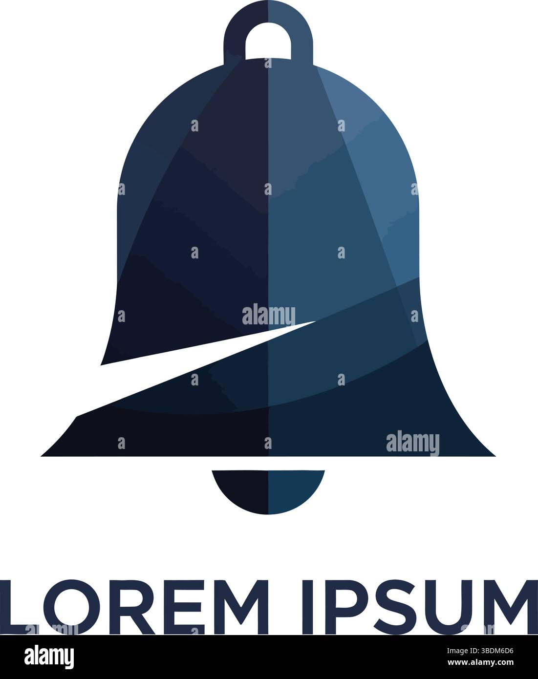 Icône de cloche moderne avec Lorem Ipsum texte : symbole de notification numérique Illustration de Vecteur