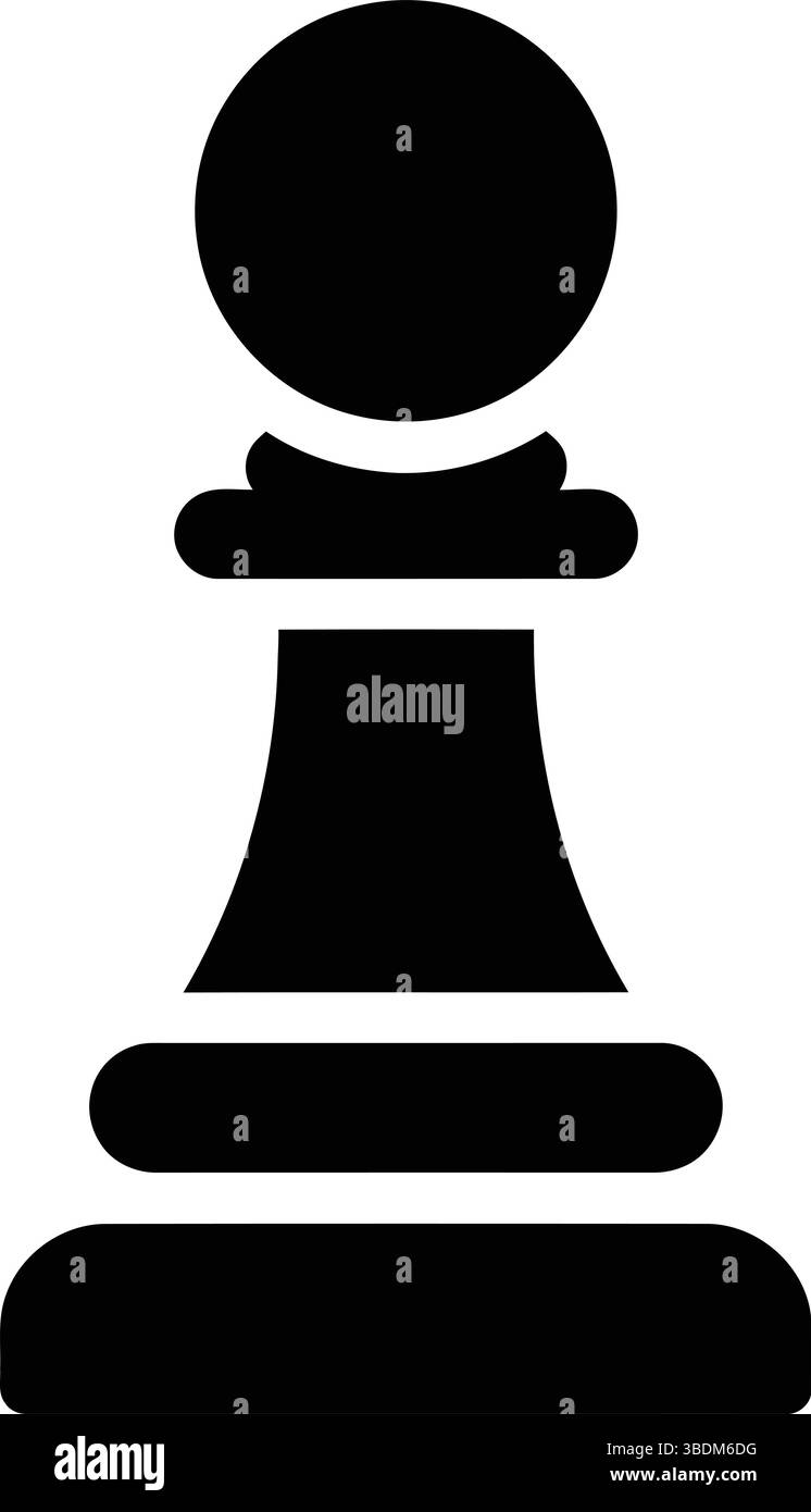 Silhouette de pion d'échecs – symbole stratégique du jeu Illustration de Vecteur