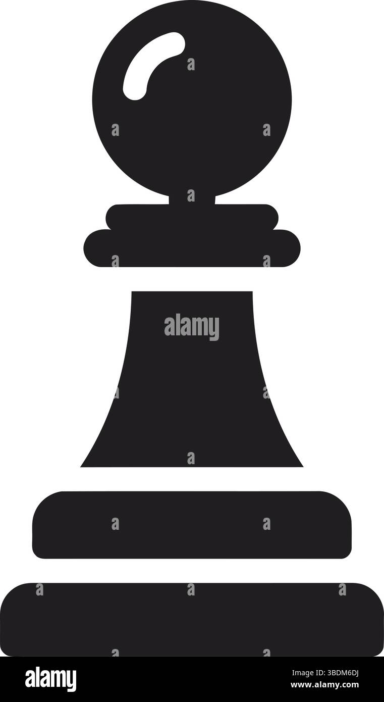 Silhouette de pion d'échecs – symbole stratégique du jeu Illustration de Vecteur