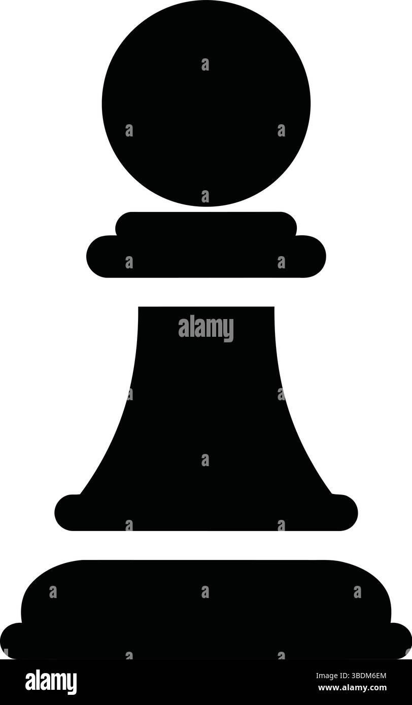 Silhouette de pion d'échecs – symbole stratégique du jeu Illustration de Vecteur
