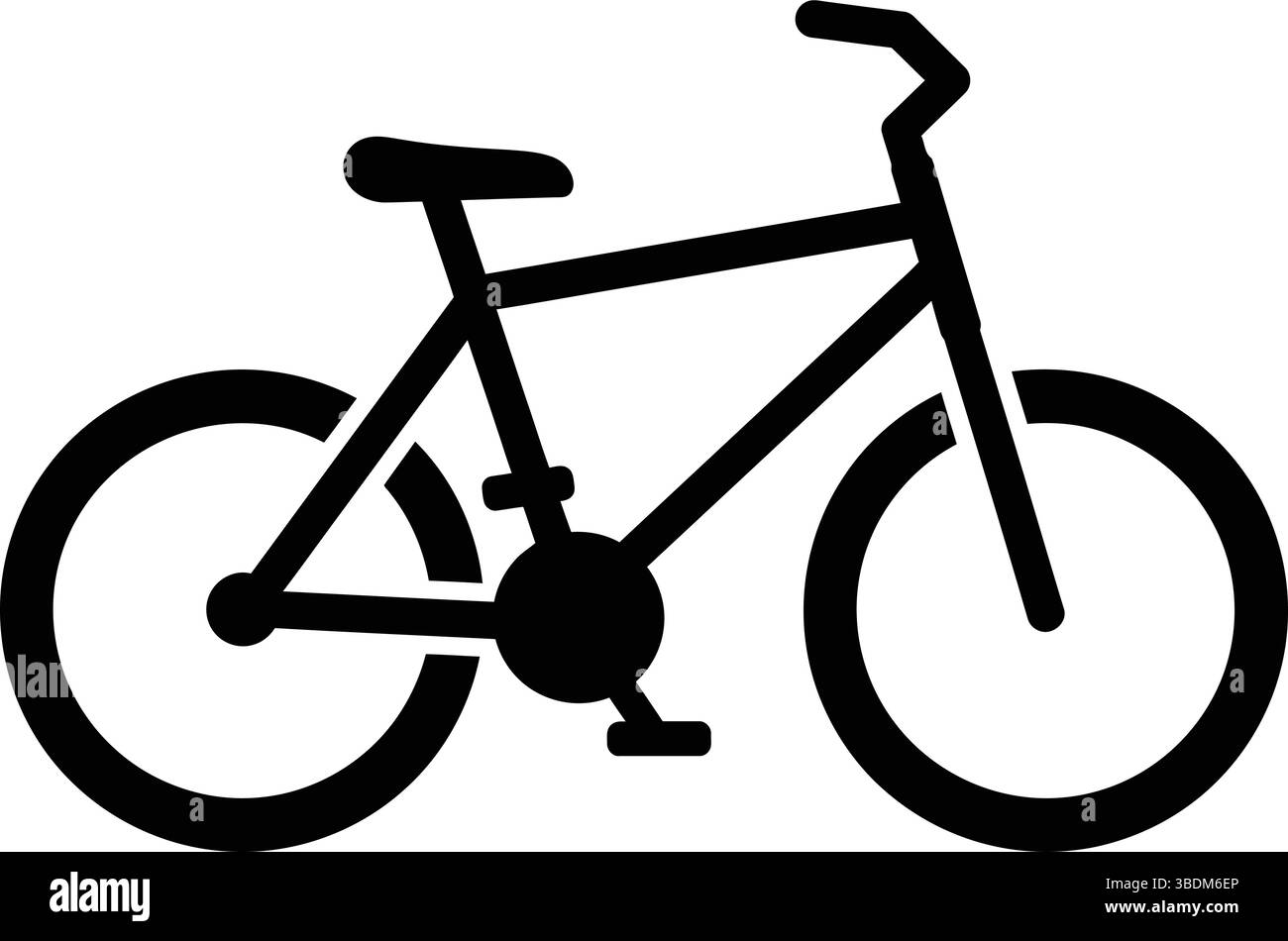 Icône de vélo noir et blanc – Design minimaliste Silhouette Illustration de Vecteur