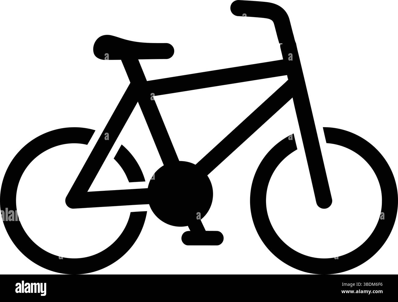 Icône de vélo noir et blanc – Design minimaliste Silhouette Illustration de Vecteur