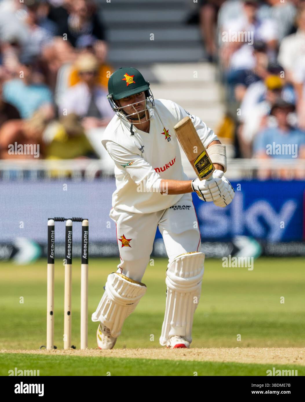 Brian Bennett battant pour le Zimbabwe le deuxième jour du Rothesay test match entre l'Angleterre et le Zimbabwe Banque D'Images