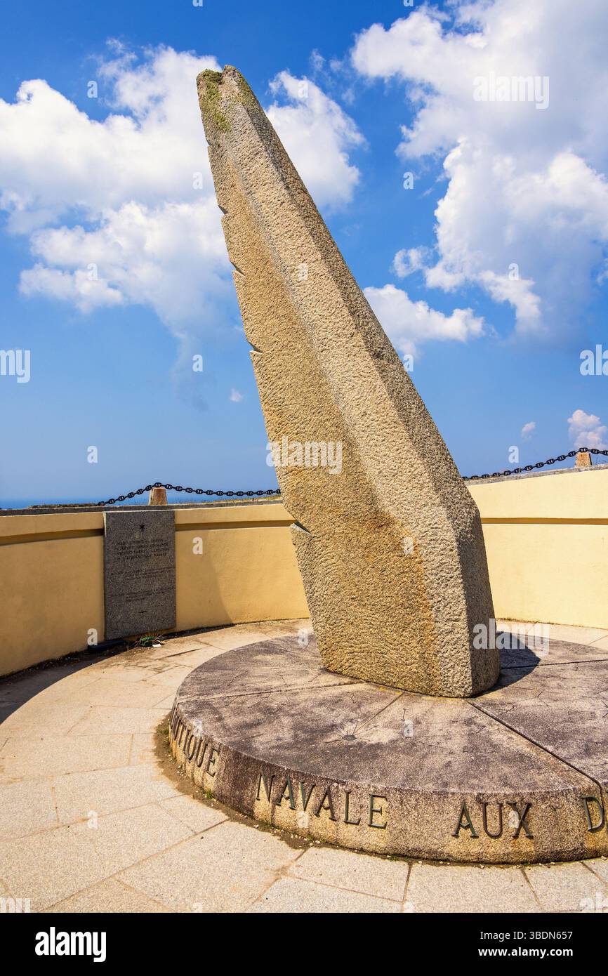 Monument dédié aux disparus de la Naval Air Force au Cap de la chèvre en Bretagne Banque D'Images