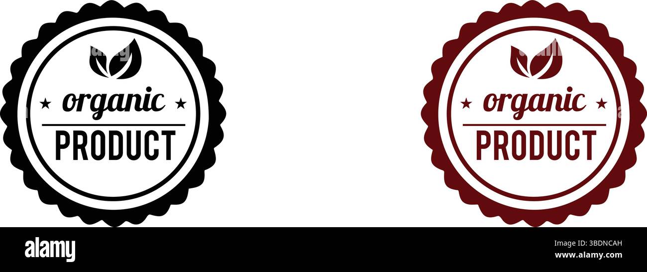 Icône de produit biologique symbole étiquette badge logo timbre de sceau signe pour l'emballage alimentaire naturel et écologique Illustration de Vecteur