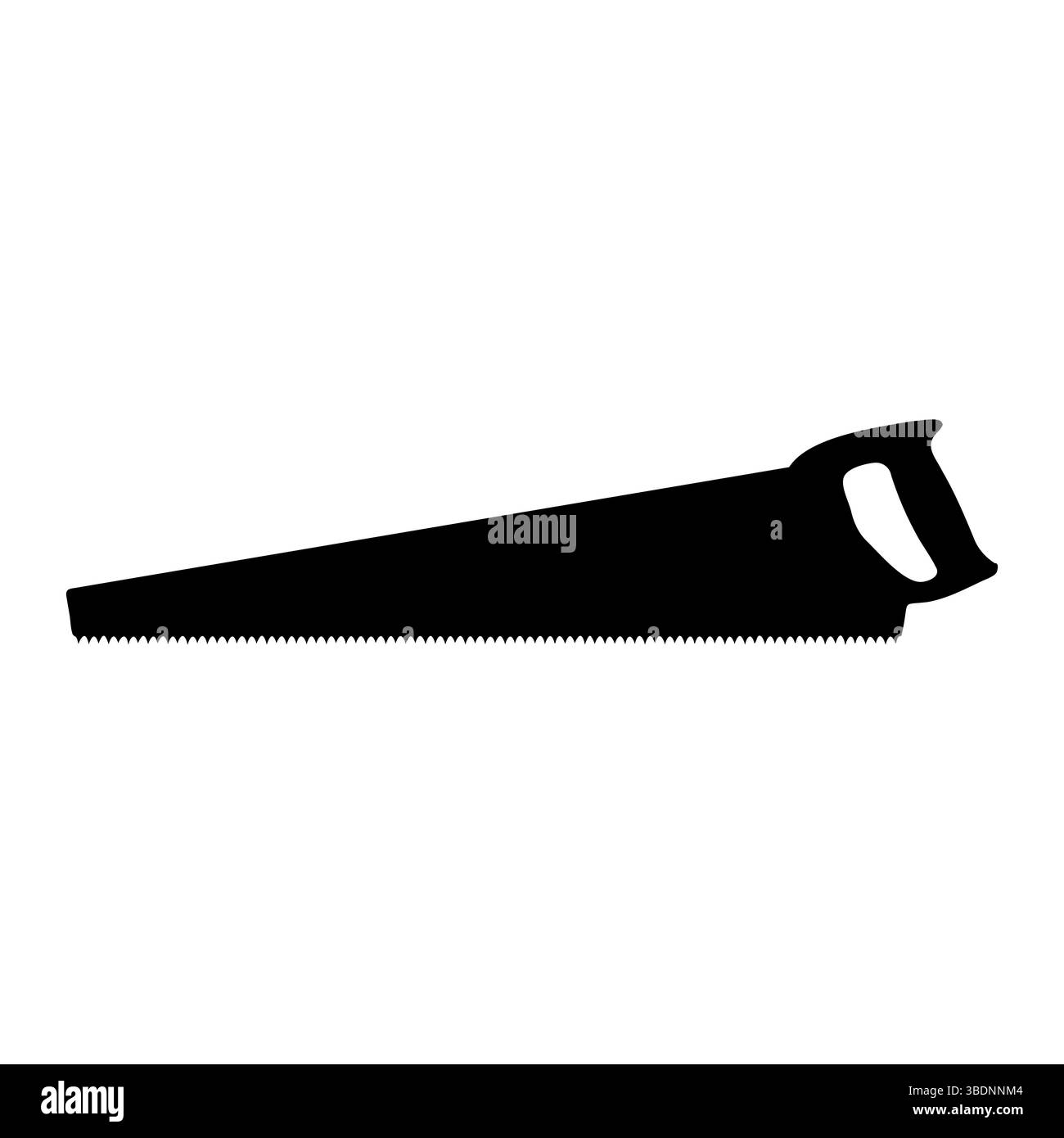 Illustration de silhouette de scie à main. La conception comprend une lame longue et dentelée avec des dents tranchantes et un manche avec une poignée confortable pour une utilisation facile. Illustration de Vecteur