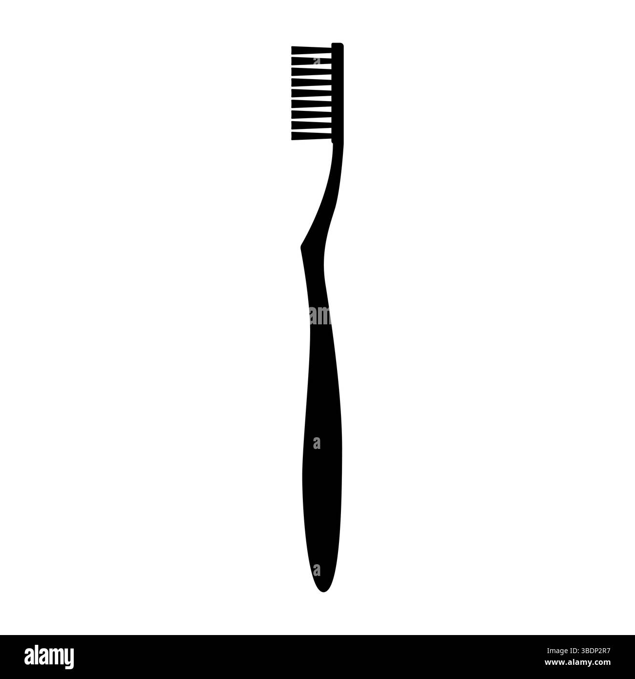 Illustration de la silhouette de brosse à dents. La conception dispose d'une poignée élégante avec une légère courbe pour une prise en main ergonomique et une tête rectangulaire. Illustration de Vecteur