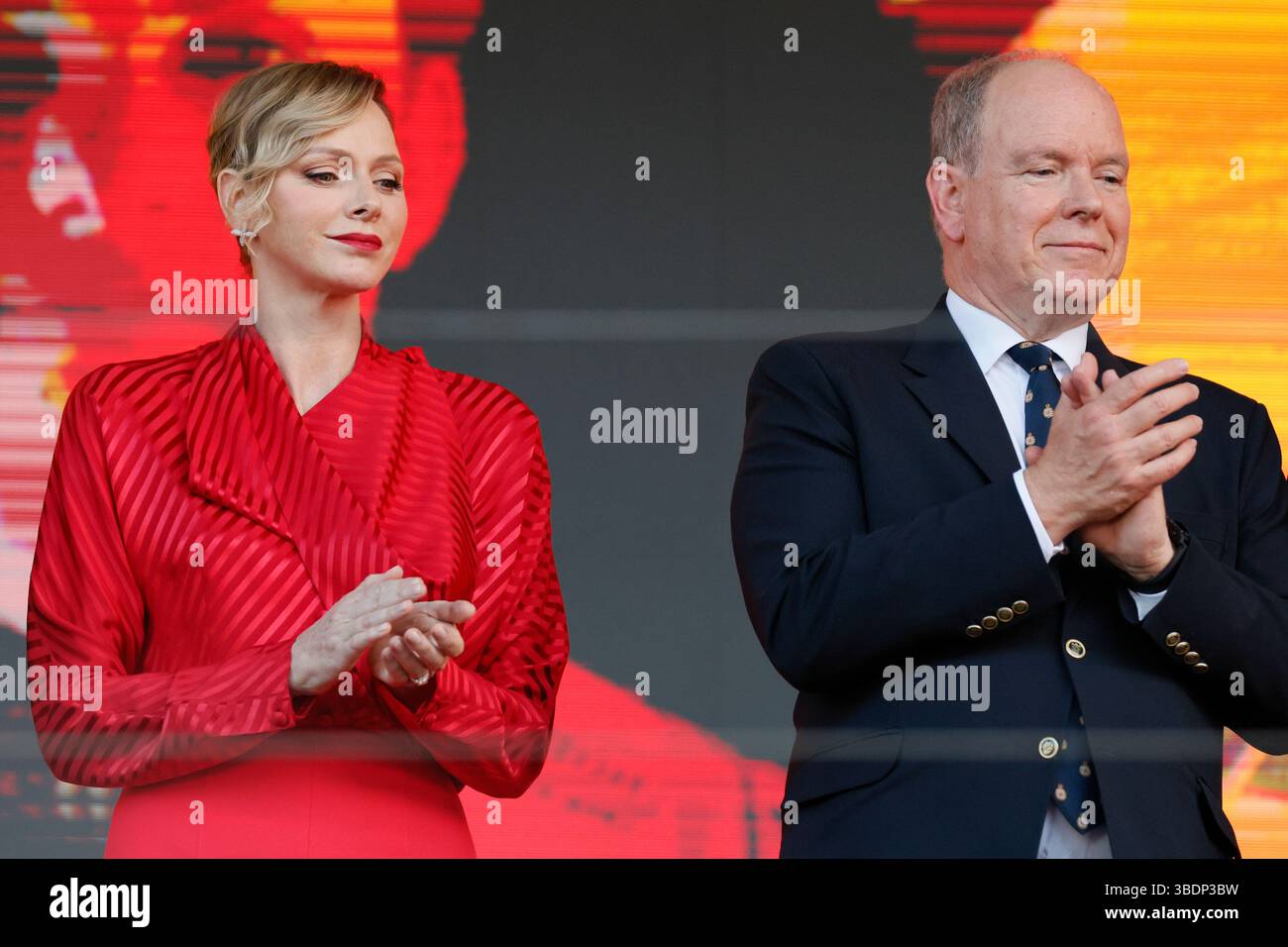 Monaco, 25 mai 2025. Formule 1 Tag Heuer Grand Prix de Monaco 2025. Photo : Prince de Monaco Albert II et son épouse la Princesse Charlene © Piotr Zajac/Alamy Live News Banque D'Images