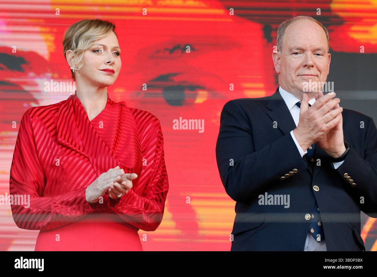 Monaco, 25 mai 2025. Formule 1 Tag Heuer Grand Prix de Monaco 2025. Photo : Prince de Monaco Albert II et son épouse la Princesse Charlene © Piotr Zajac/Alamy Live News Banque D'Images