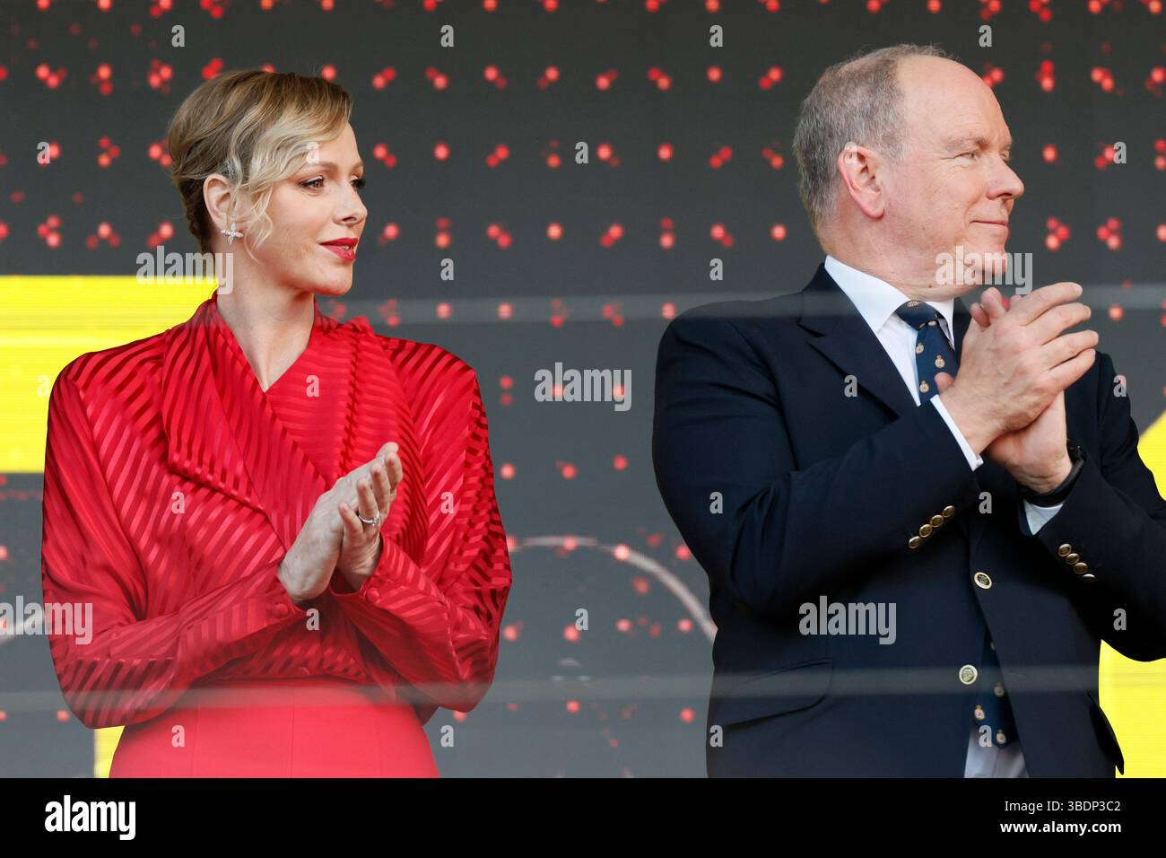 Monaco, 25 mai 2025. Formule 1 Tag Heuer Grand Prix de Monaco 2025. Photo : Prince de Monaco Albert II et son épouse la Princesse Charlene © Piotr Zajac/Alamy Live News Banque D'Images