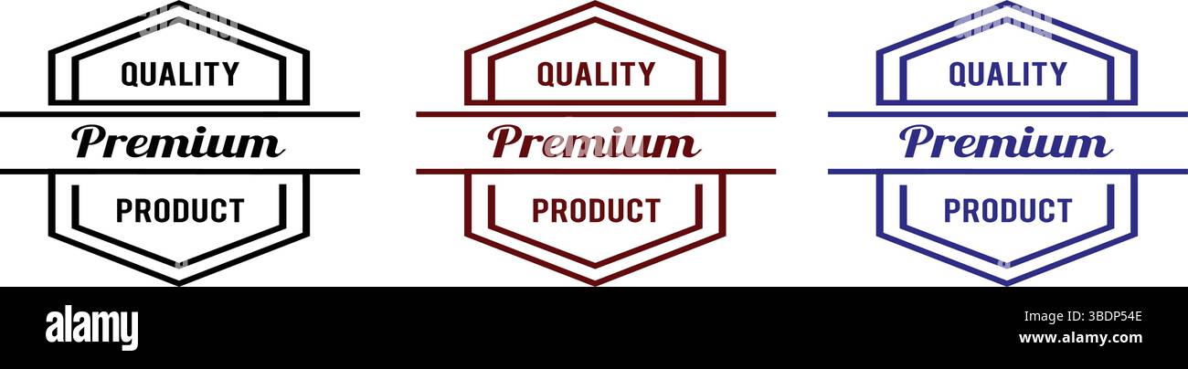 Icône de produit Premium de qualité, symbole, étiquette, badge, logo, sceau, timbre, signe dans les couleurs noir, rouge et bleu utilise dans l'entreprise et le produit de magasin de commerce électronique Illustration de Vecteur