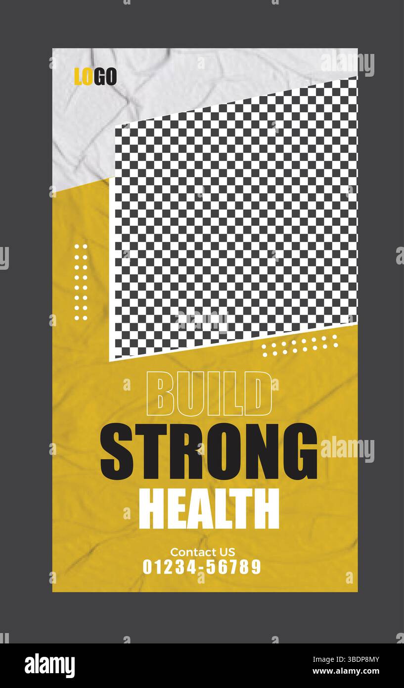 Gym et fitness Instagram et Facebook Story Illustration de Vecteur