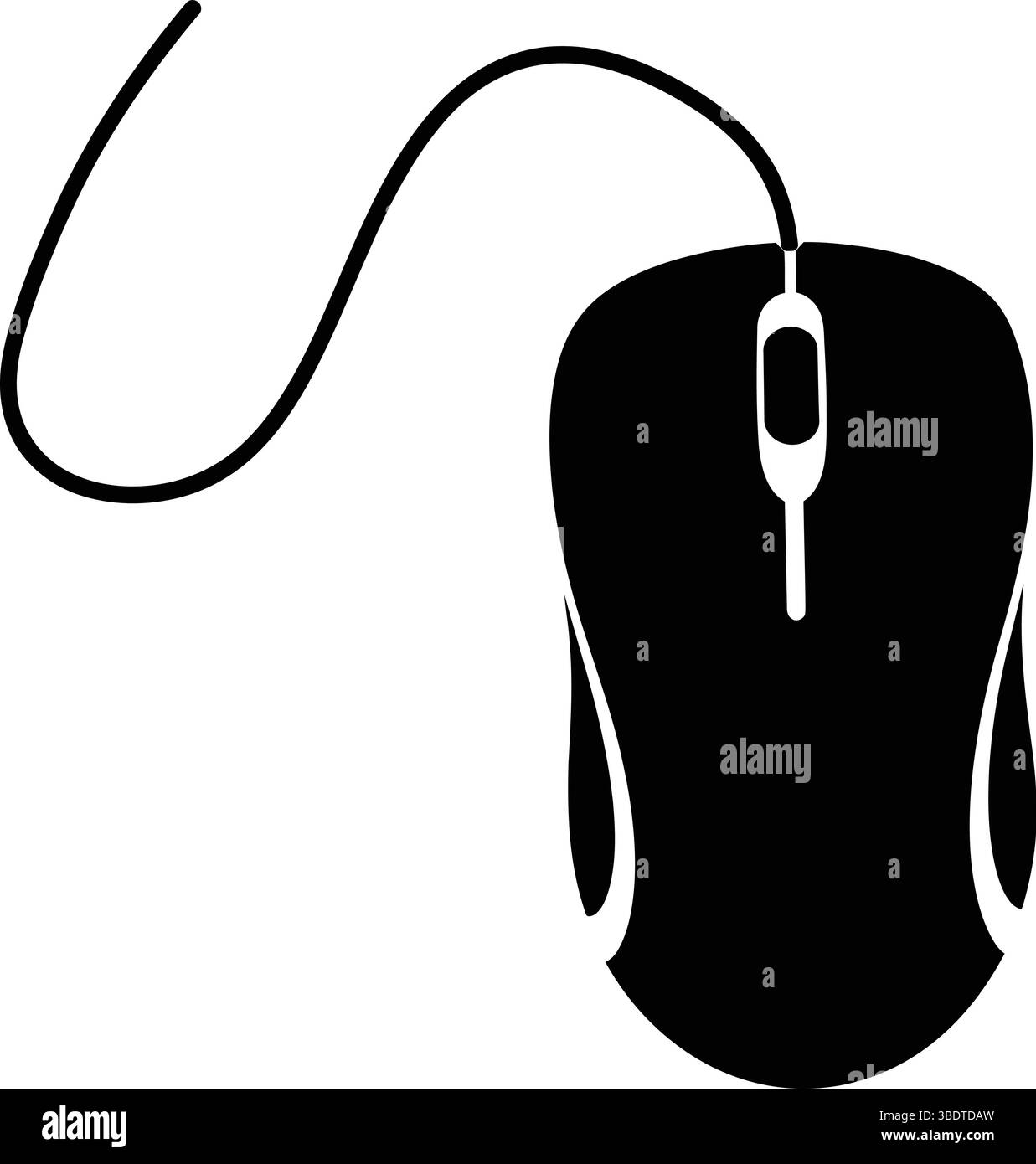 Vecteur de silhouette de souris d'ordinateur pour la technologie, Accessoires PC, appareil de jeu, équipement de travail numérique Illustration de Vecteur