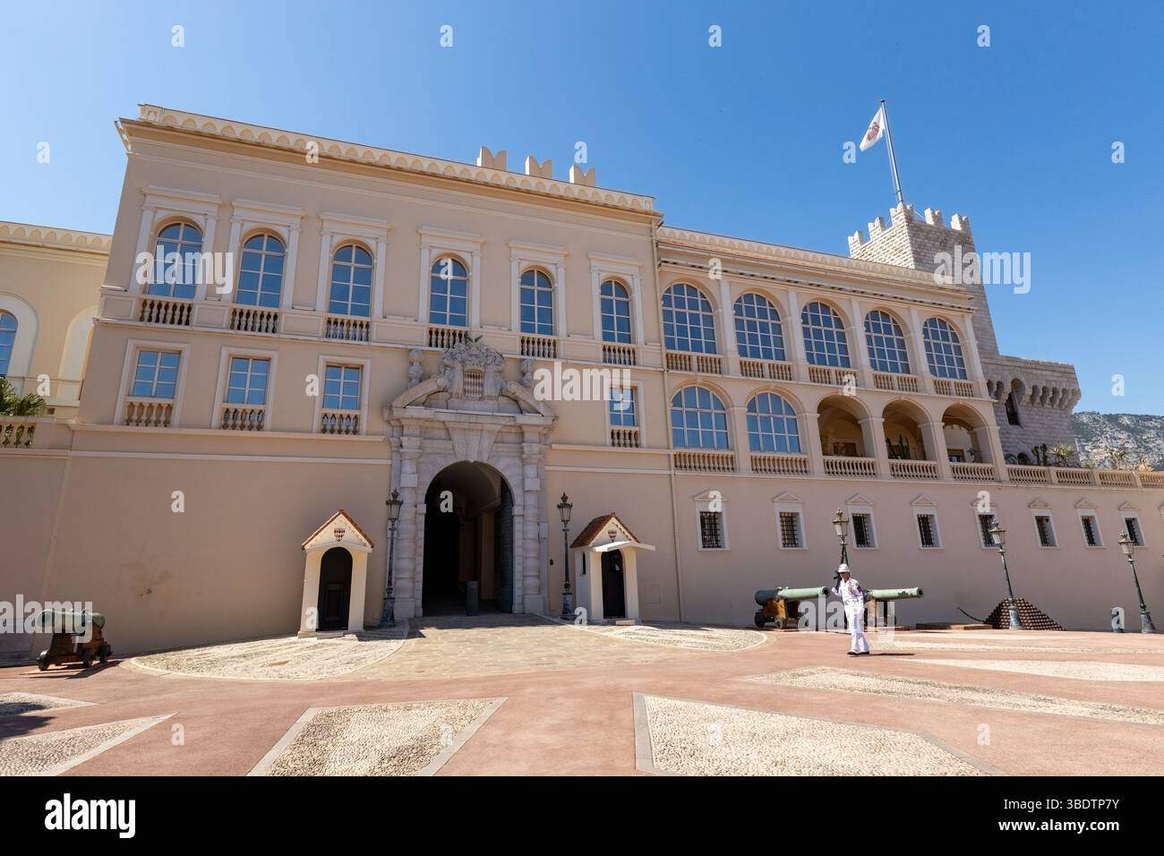 Vue sur la façade du Palais Princier de Monaco Banque D'Images