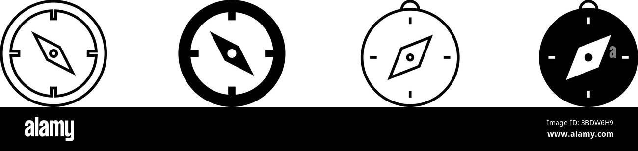 Icône de boussole. Idéal pour les conceptions de navigation ou d'aventure. Illustration de Vecteur