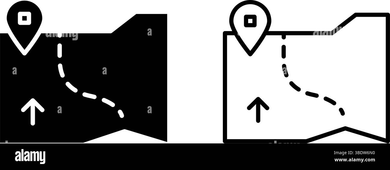 Icône de la carte des traces. Parfait pour les conceptions d'aventure ou de randonnée. Illustration de Vecteur