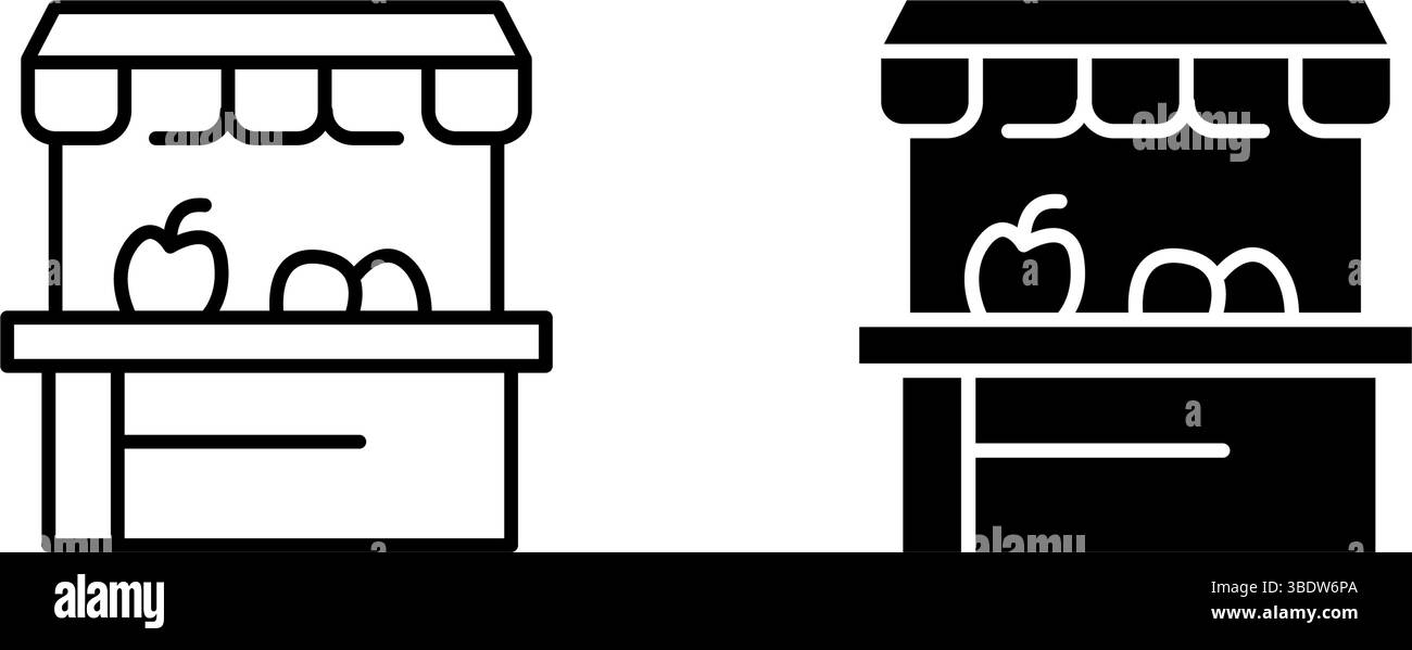 Icône du marché aux fruits. Idéal pour l'épicerie ou la saine alimentation. Illustration de Vecteur