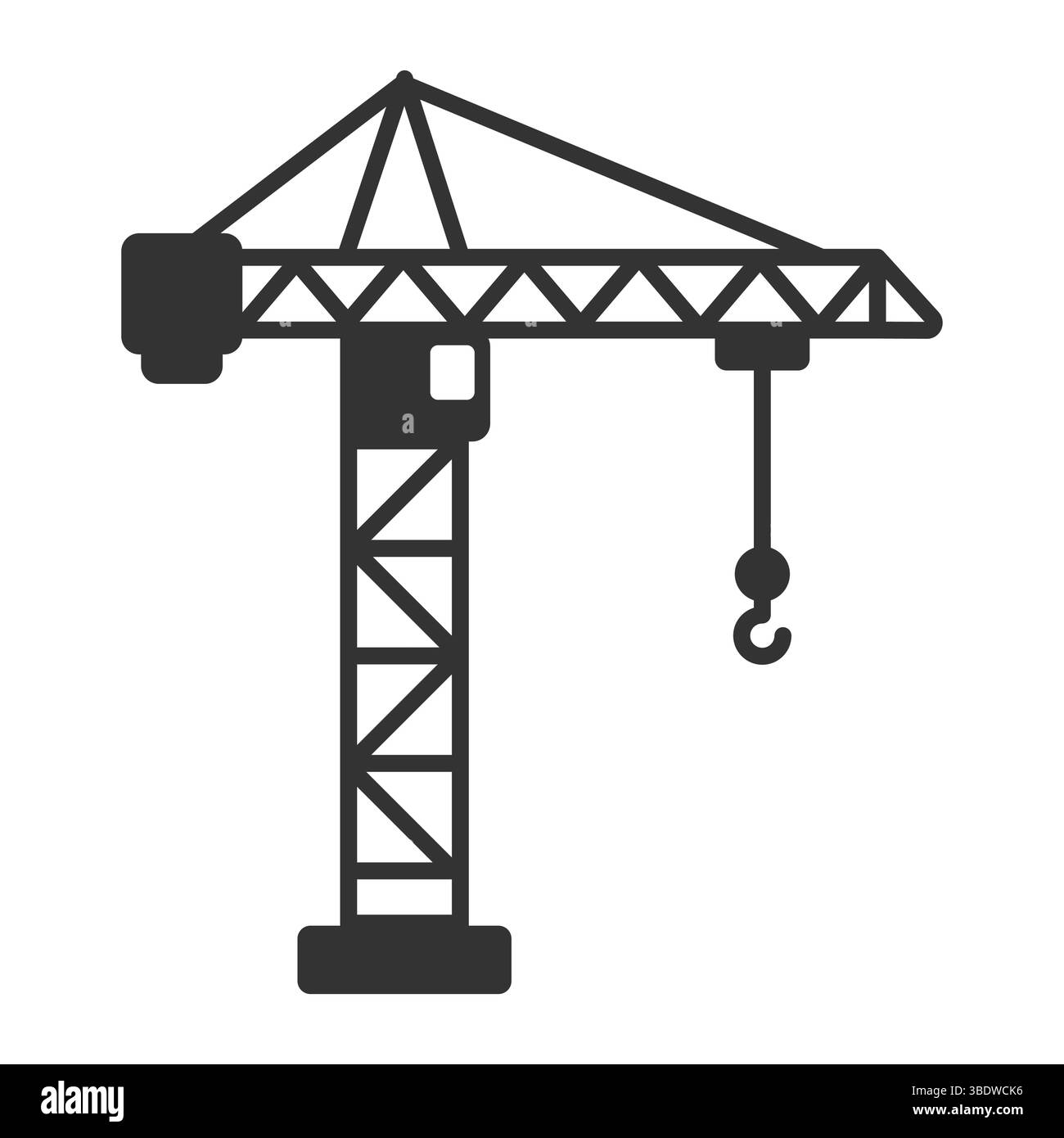 Symbole d'icône de pont roulant. Panneau logo Tower Crane. Illustration vectorielle. Isolé sur fond blanc. Illustration de Vecteur