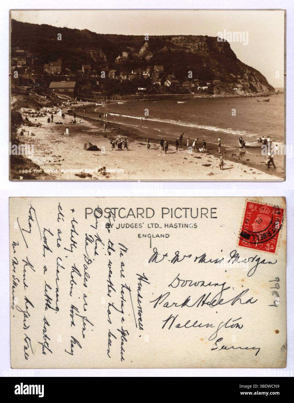 Carte postale des juges 9984. LES SABLES. RUNSWICK BAY.—JUDGES’ LTD. Banque D'Images