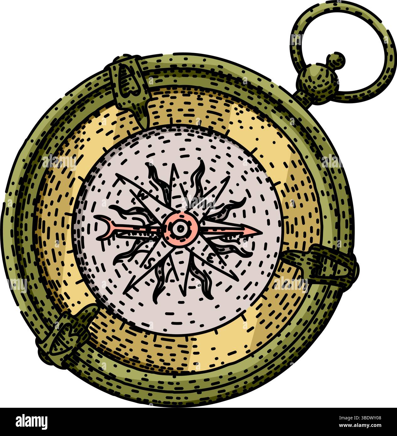 vecteur dessiné à la main par la boussole nord Illustration de Vecteur