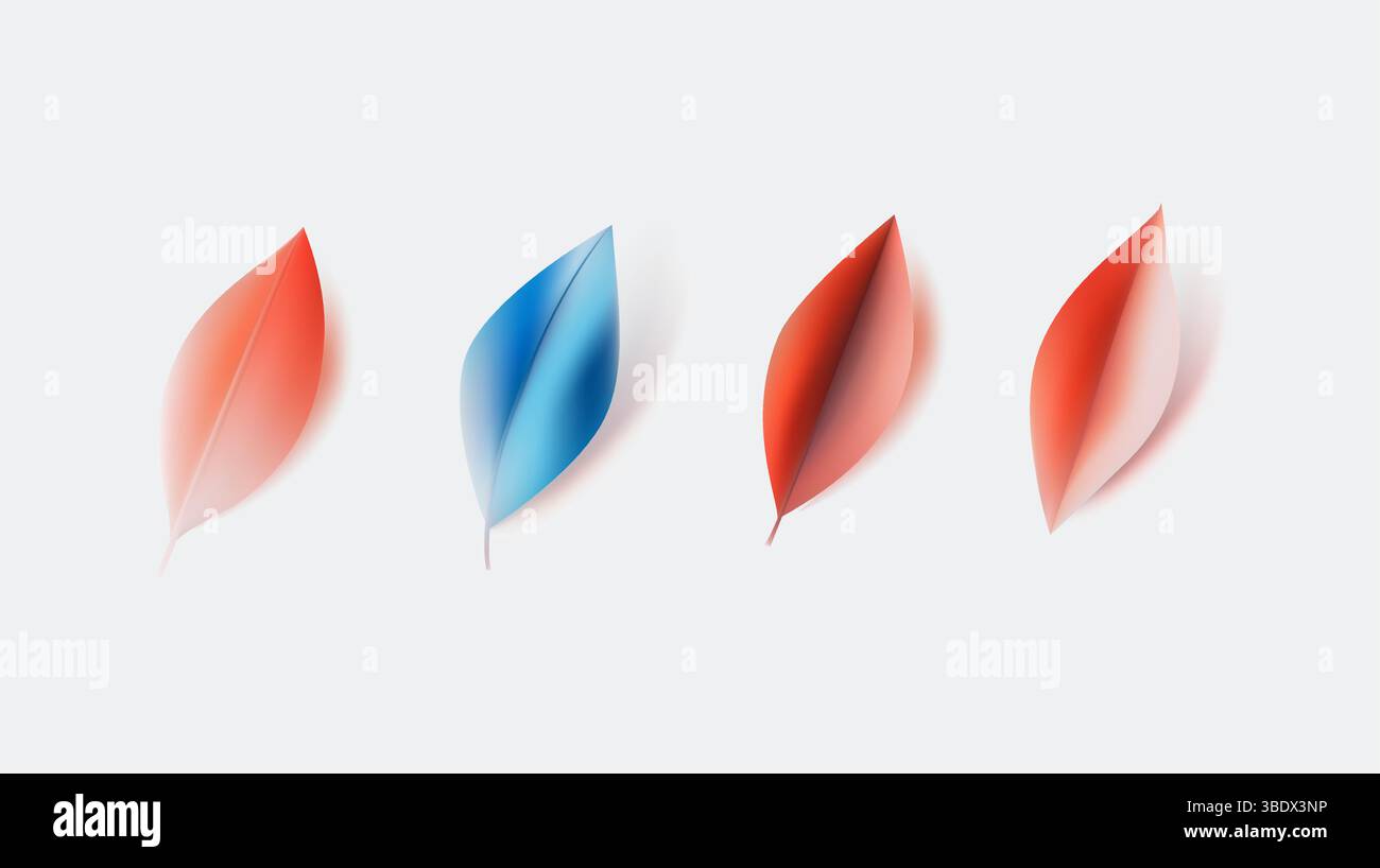 Superbes et élégants dégradés de feuilles abstraites avec diverses couleurs et dessins Illustration de Vecteur
