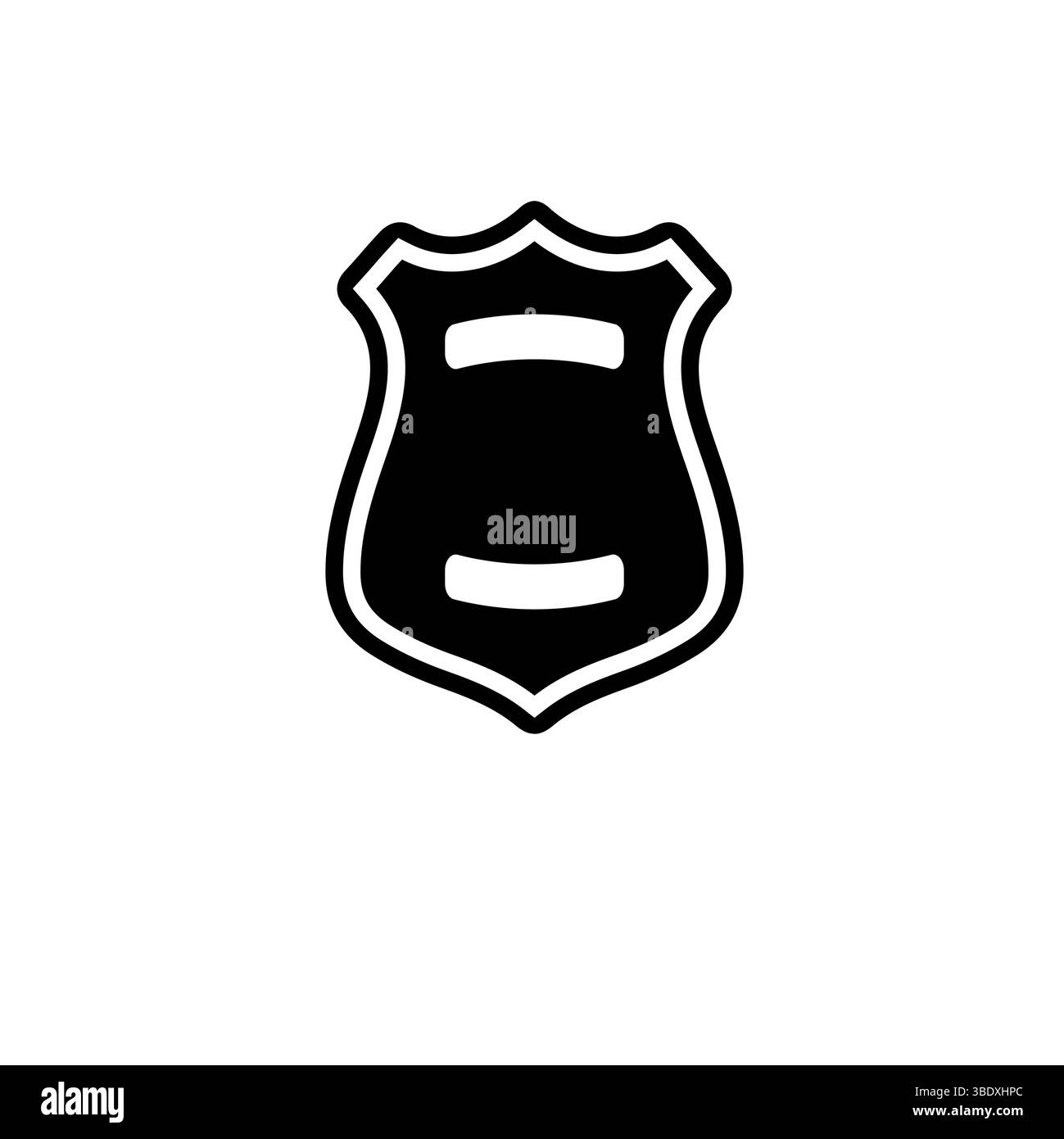 Badge d'officier de police, icône de vecteur plat solide de Sheriff Shield isolé sur fond blanc. Illustration de Vecteur